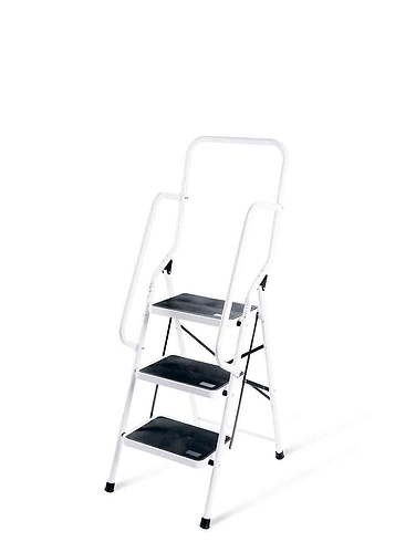 Three Step Ladder With Safety Rail