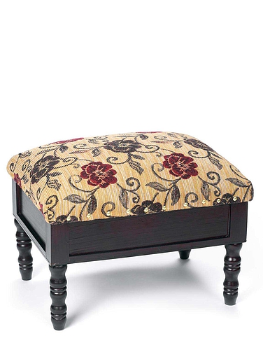 Padded Tapestry Storage Footstool