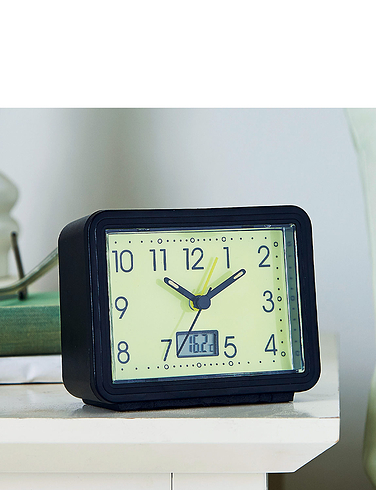 Glow In The Dark Alarm Clock With Temperature Gauge