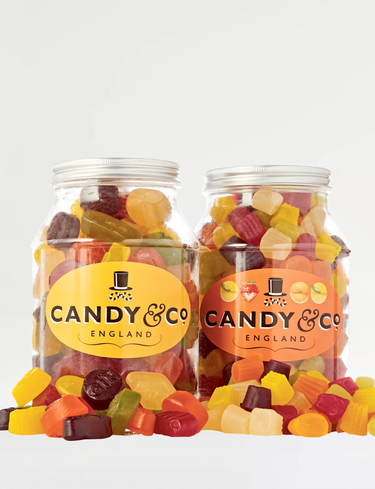Wine Gums and Mini Gems Set of 2 Traditional Sweet Jars