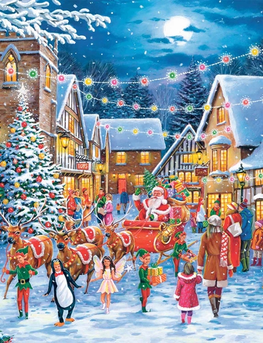 House of Puzzles Christmas Shopping 500 Piece Set of 4 Jigsaws