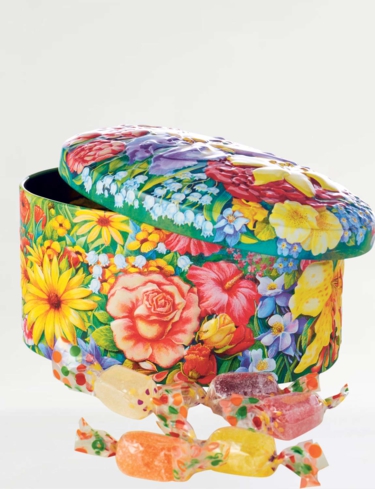 Fruit Softies English Garden Flowers Tin