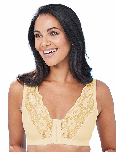 Cotton Lace Front Fastening Magic Bra