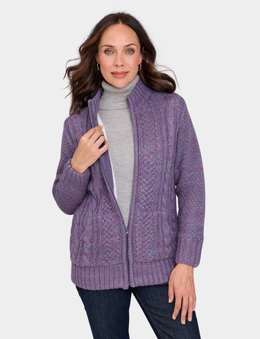 Borg Fleece Lined Zip Cardigan