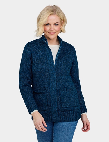 Fleece Lined Zip Cardigan