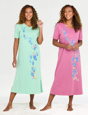 2 Pack Placement Print Nightdress
