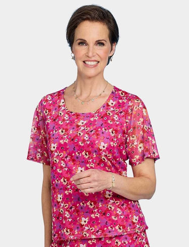 Mesh Print Top