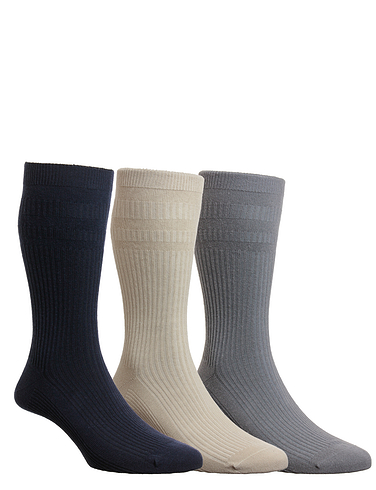 H J Hall Softop Extra Wide Fit 3 Pack Socks