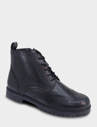 Pegasus Leather Wide G Fit Fleece Lined Brogue With Zip