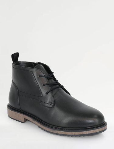 Pegasus Leather Wide Fit Derby Boot with Side Zip
