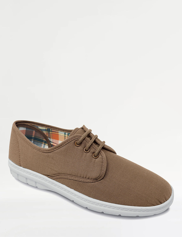 Canvas Wide G Fit Lace Up Shoe