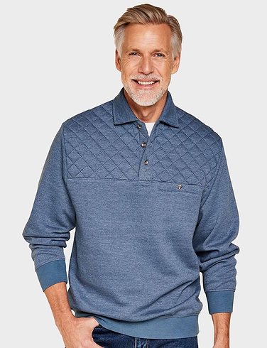 Pegasus Polo Quilted Sweatshirt With Chest Pocket