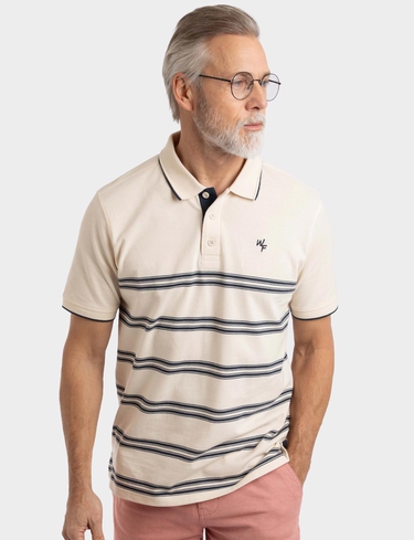 Weird Fish Organic Cotton Stripe Pique Polo