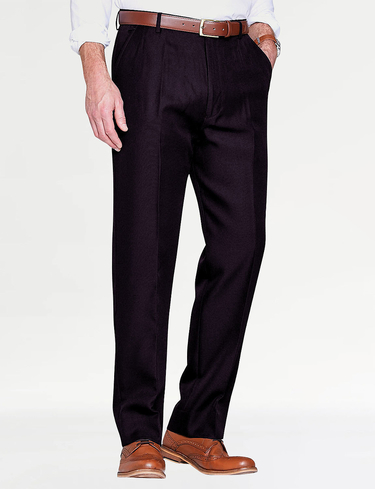 High Rise Twill Trouser with Stretch Waist