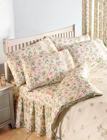 Cottage Garden Fitted Valance Sheet