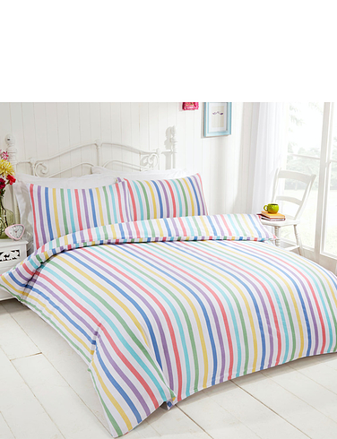 Candy Stripe Flannelette Quilt Set