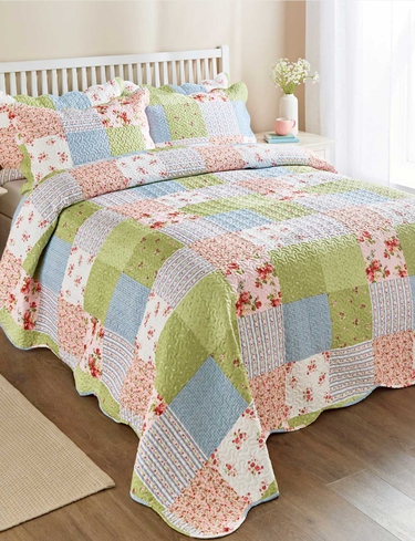 Georgia Quilted Patchwork Bedspread Set